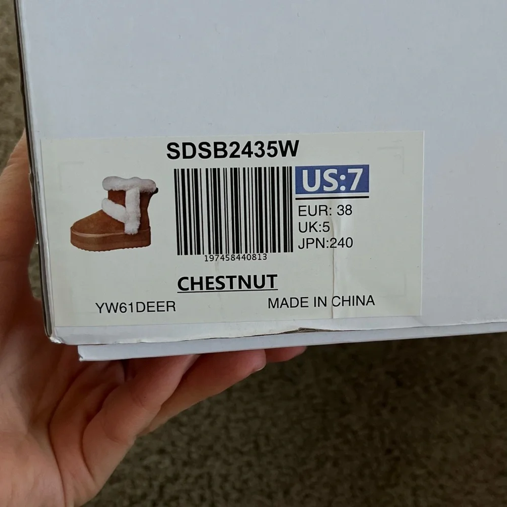 Chestnut fur boot, platform - size 7 NWT - Picture 4 of 5